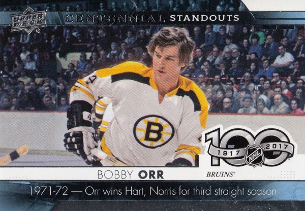 insert karta BOBBY ORR 17-18 UD Ser. 1 Centennial Standouts číslo CS-38